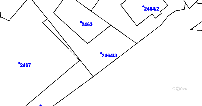 Parcela st. 2464/3 v KÚ Rychvald, Katastrální mapa
