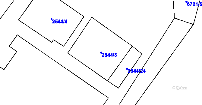 Parcela st. 2544/3 v KÚ Rychvald, Katastrální mapa