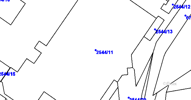 Parcela st. 2544/11 v KÚ Rychvald, Katastrální mapa