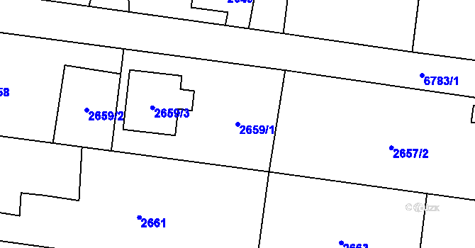 Parcela st. 2659/1 v KÚ Rychvald, Katastrální mapa