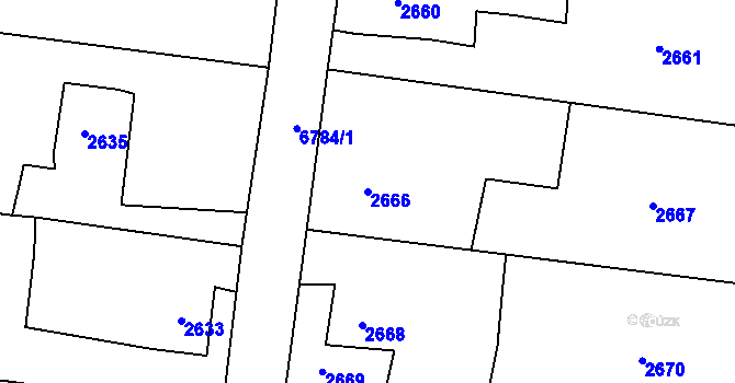 Parcela st. 2666 v KÚ Rychvald, Katastrální mapa