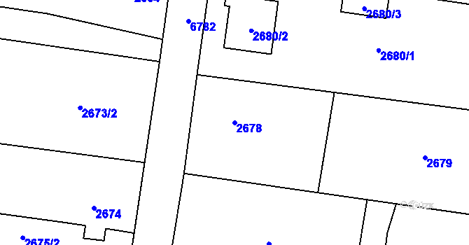 Parcela st. 2678 v KÚ Rychvald, Katastrální mapa