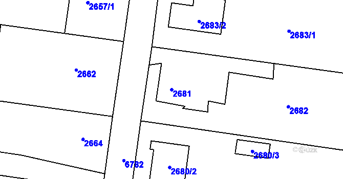 Parcela st. 2681 v KÚ Rychvald, Katastrální mapa