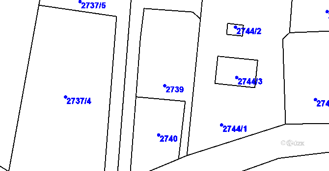 Parcela st. 2739 v KÚ Rychvald, Katastrální mapa