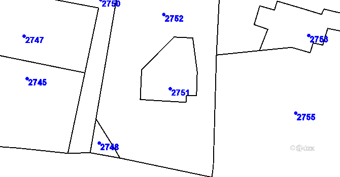 Parcela st. 2751 v KÚ Rychvald, Katastrální mapa