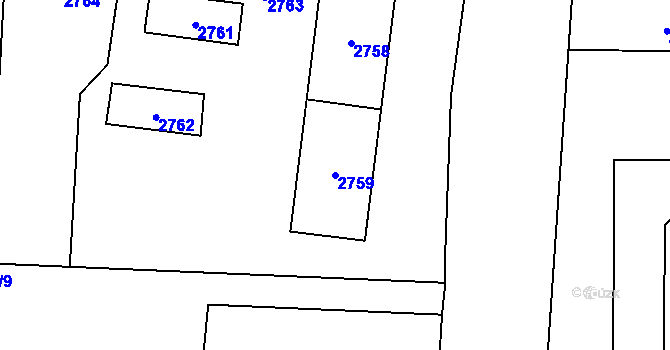 Parcela st. 2759 v KÚ Rychvald, Katastrální mapa