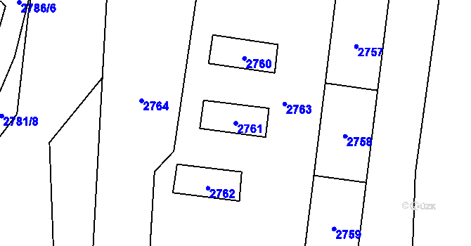 Parcela st. 2761 v KÚ Rychvald, Katastrální mapa