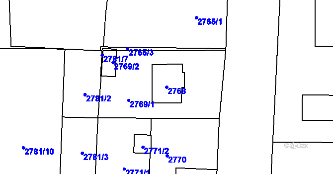 Parcela st. 2768 v KÚ Rychvald, Katastrální mapa