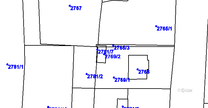 Parcela st. 2769/2 v KÚ Rychvald, Katastrální mapa