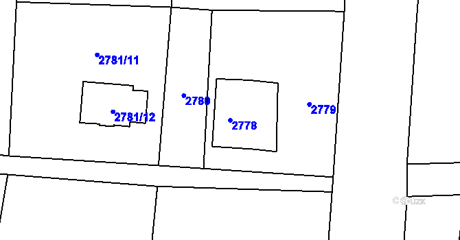 Parcela st. 2778 v KÚ Rychvald, Katastrální mapa
