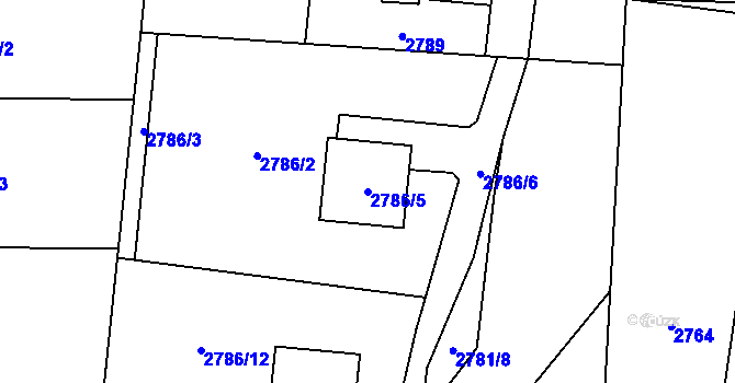 Parcela st. 2786/5 v KÚ Rychvald, Katastrální mapa