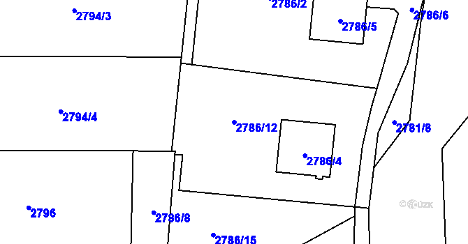 Parcela st. 2786/12 v KÚ Rychvald, Katastrální mapa