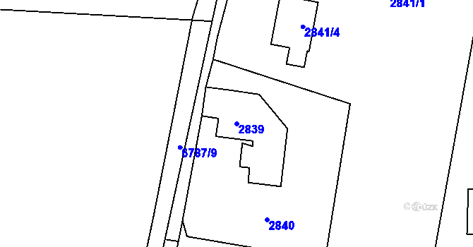Parcela st. 2839 v KÚ Rychvald, Katastrální mapa