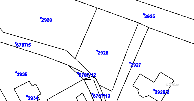 Parcela st. 2926 v KÚ Rychvald, Katastrální mapa