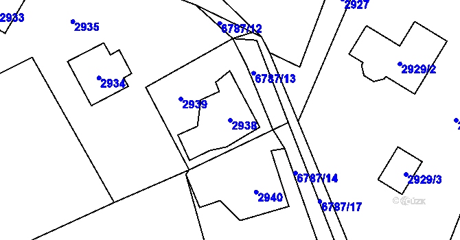 Parcela st. 2938 v KÚ Rychvald, Katastrální mapa