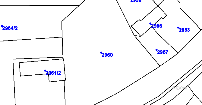 Parcela st. 2960 v KÚ Rychvald, Katastrální mapa