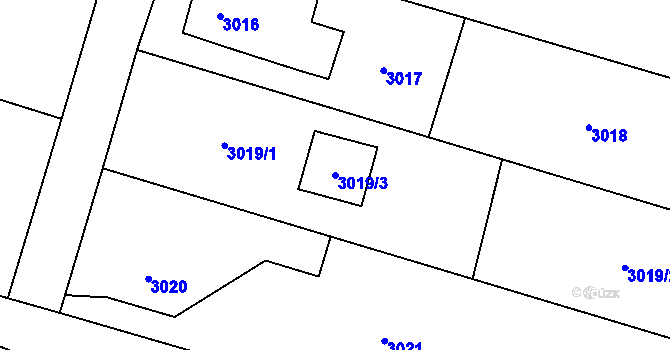 Parcela st. 3019/3 v KÚ Rychvald, Katastrální mapa