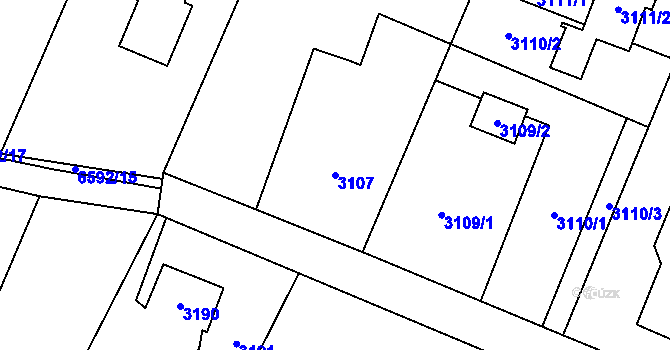 Parcela st. 3107 v KÚ Rychvald, Katastrální mapa
