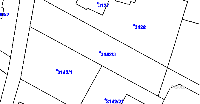 Parcela st. 3142/3 v KÚ Rychvald, Katastrální mapa