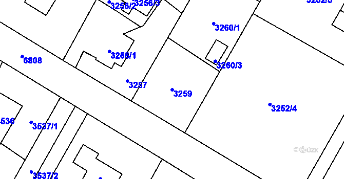 Parcela st. 3259 v KÚ Rychvald, Katastrální mapa