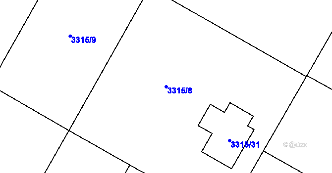Parcela st. 3315/8 v KÚ Rychvald, Katastrální mapa