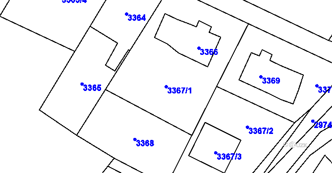 Parcela st. 3367/1 v KÚ Rychvald, Katastrální mapa