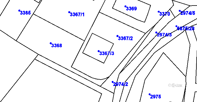 Parcela st. 3367/3 v KÚ Rychvald, Katastrální mapa