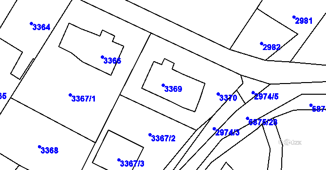 Parcela st. 3369 v KÚ Rychvald, Katastrální mapa