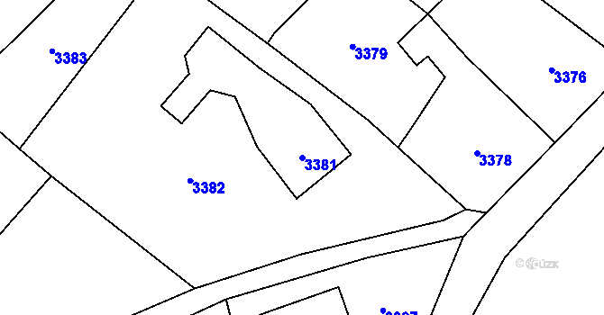 Parcela st. 3381 v KÚ Rychvald, Katastrální mapa