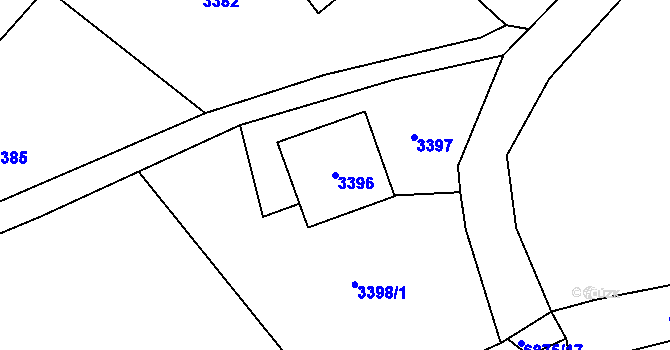 Parcela st. 3396 v KÚ Rychvald, Katastrální mapa