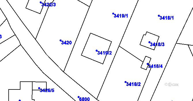 Parcela st. 3419/2 v KÚ Rychvald, Katastrální mapa