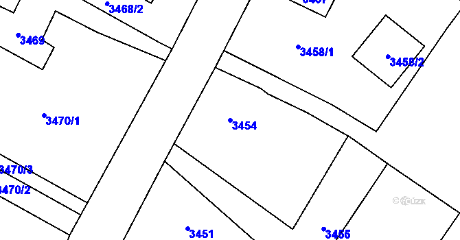 Parcela st. 3454 v KÚ Rychvald, Katastrální mapa