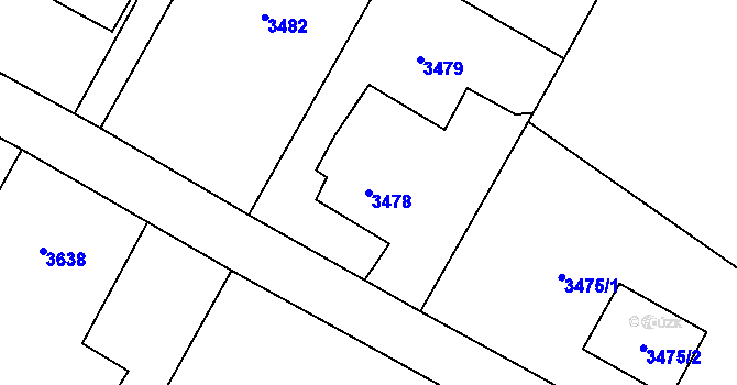 Parcela st. 3478 v KÚ Rychvald, Katastrální mapa