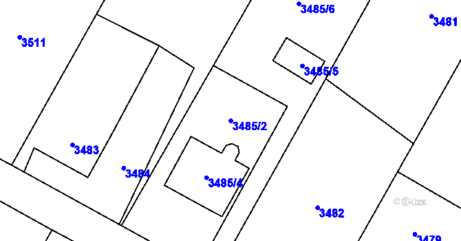 Parcela st. 3485/2 v KÚ Rychvald, Katastrální mapa