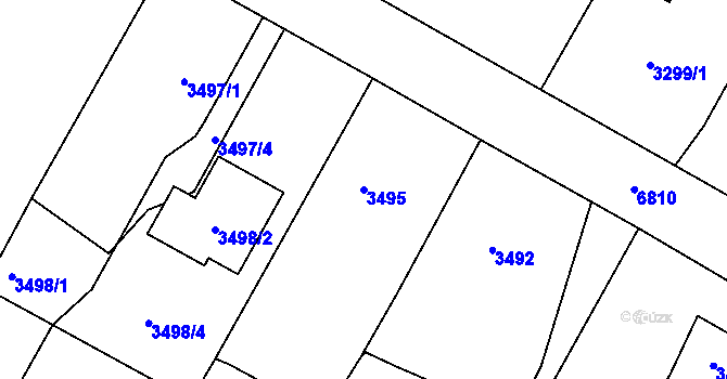 Parcela st. 3495 v KÚ Rychvald, Katastrální mapa