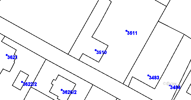 Parcela st. 3510 v KÚ Rychvald, Katastrální mapa