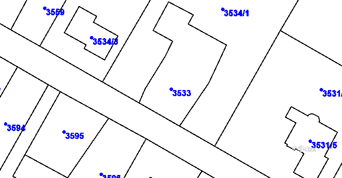 Parcela st. 3533 v KÚ Rychvald, Katastrální mapa