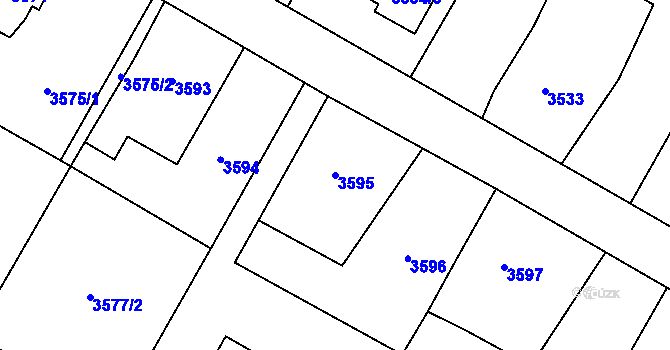Parcela st. 3595 v KÚ Rychvald, Katastrální mapa