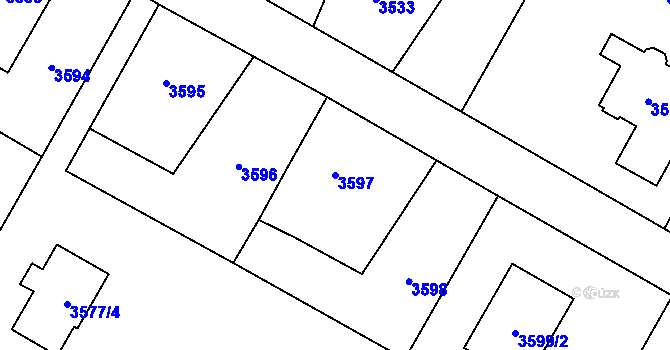 Parcela st. 3597 v KÚ Rychvald, Katastrální mapa