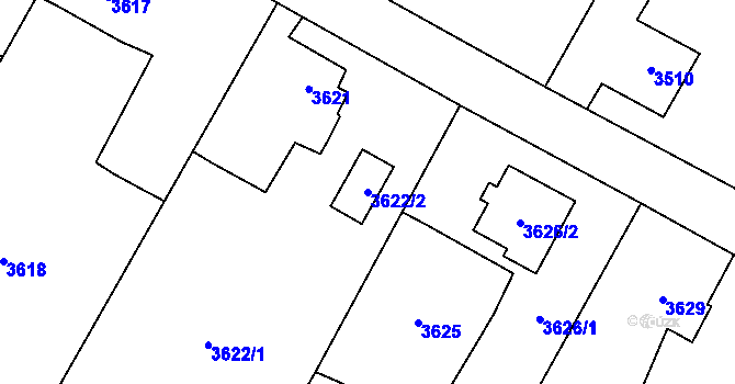 Parcela st. 3622/2 v KÚ Rychvald, Katastrální mapa