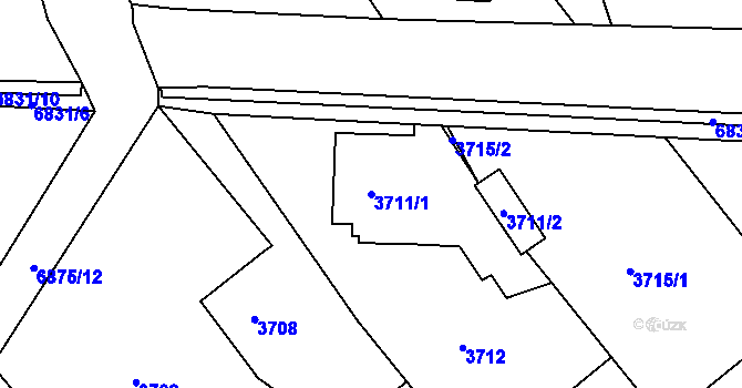 Parcela st. 3711/1 v KÚ Rychvald, Katastrální mapa
