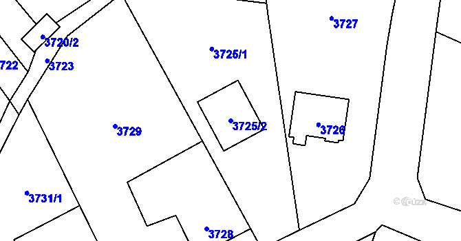 Parcela st. 3725/2 v KÚ Rychvald, Katastrální mapa