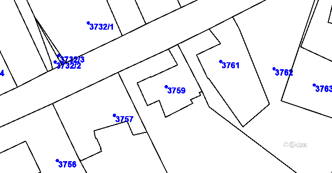 Parcela st. 3759 v KÚ Rychvald, Katastrální mapa