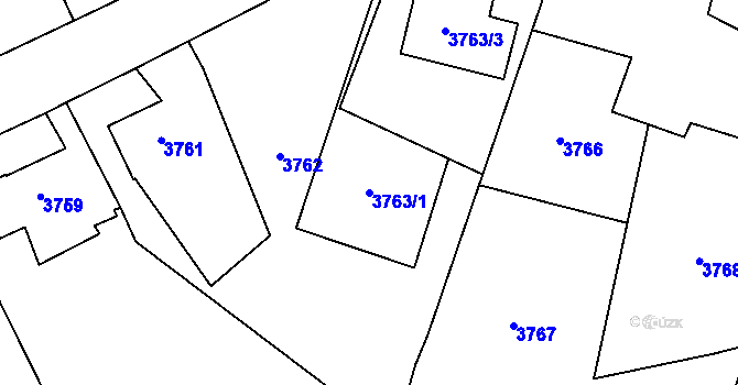 Parcela st. 3763/1 v KÚ Rychvald, Katastrální mapa