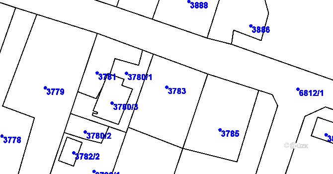 Parcela st. 3783 v KÚ Rychvald, Katastrální mapa