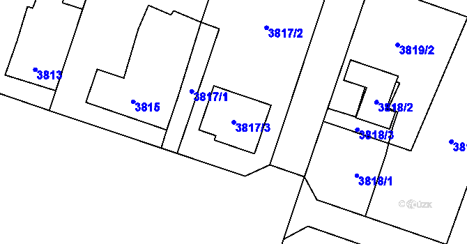 Parcela st. 3817/3 v KÚ Rychvald, Katastrální mapa