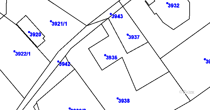Parcela st. 3936 v KÚ Rychvald, Katastrální mapa