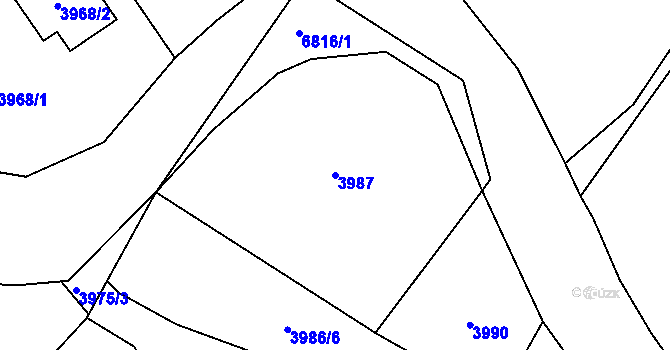 Parcela st. 3987 v KÚ Rychvald, Katastrální mapa