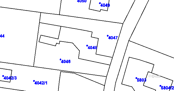 Parcela st. 4045 v KÚ Rychvald, Katastrální mapa