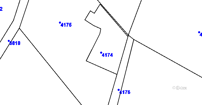 Parcela st. 4174 v KÚ Rychvald, Katastrální mapa